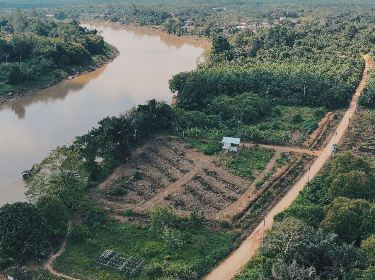 Farmers and volunteers carry young tree seedlings across a cultivated field.
